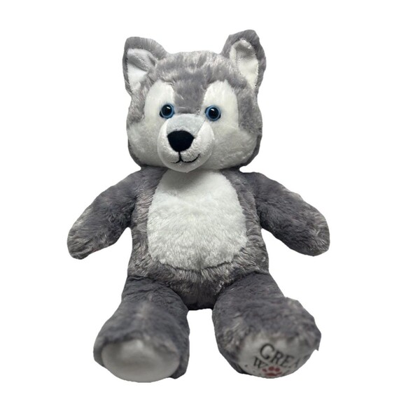 Build A Bear Light Gray Wolf Great Wolf Lodge 16 Inches BAB Toy Plush - Picture 3 of 9